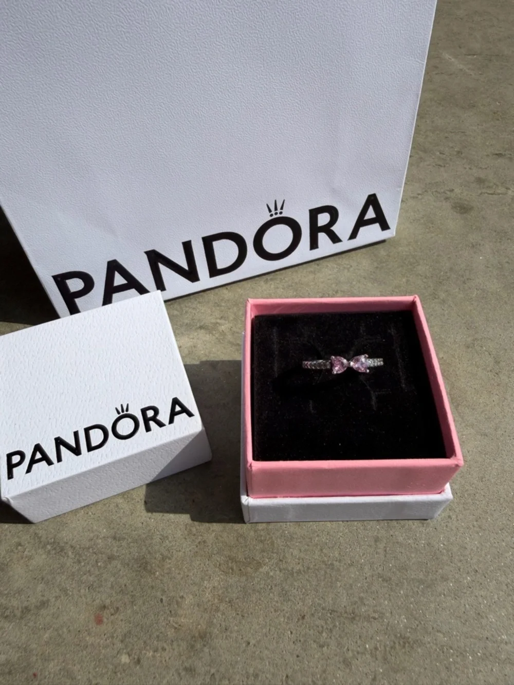 Pandora Pink Double Heart Ring - Picture 3 of 4